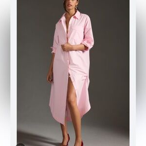 Anthropologie Soren long sleeve shirt dress pink size xs